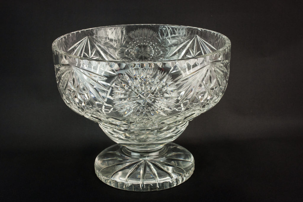 Massive glass punch bowl