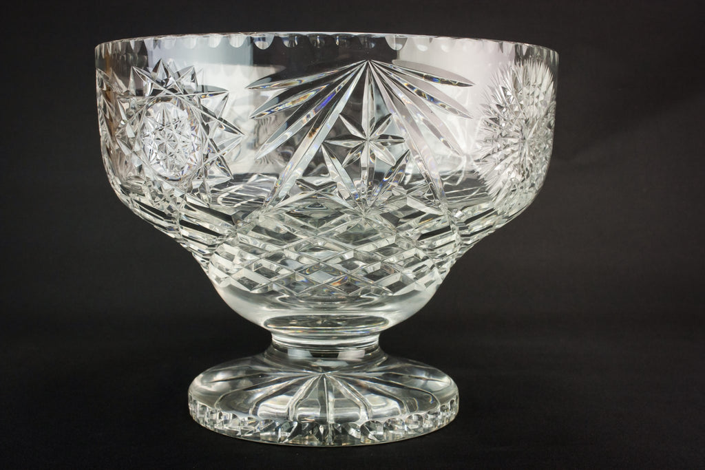 Massive glass punch bowl