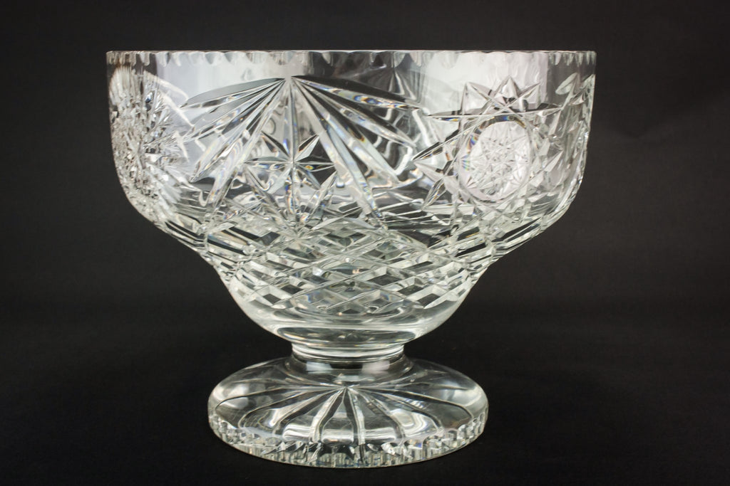 Massive glass punch bowl