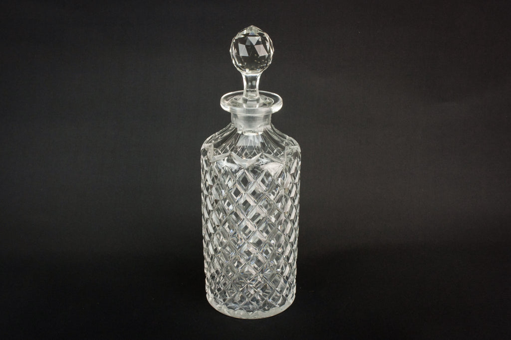 Cut glass cylinder decanter
