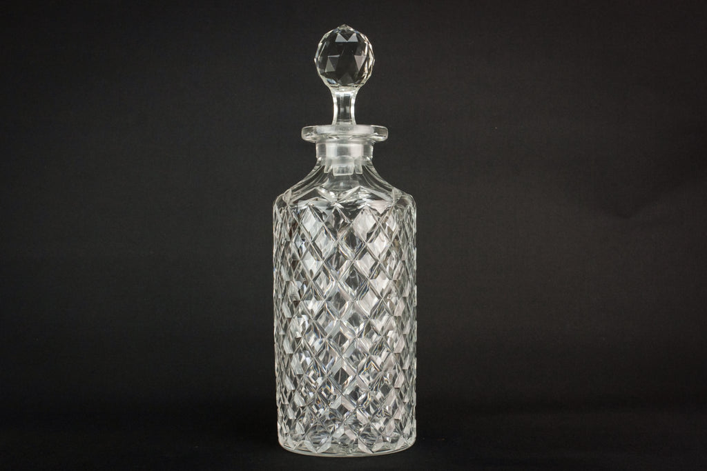 Cut glass cylinder decanter