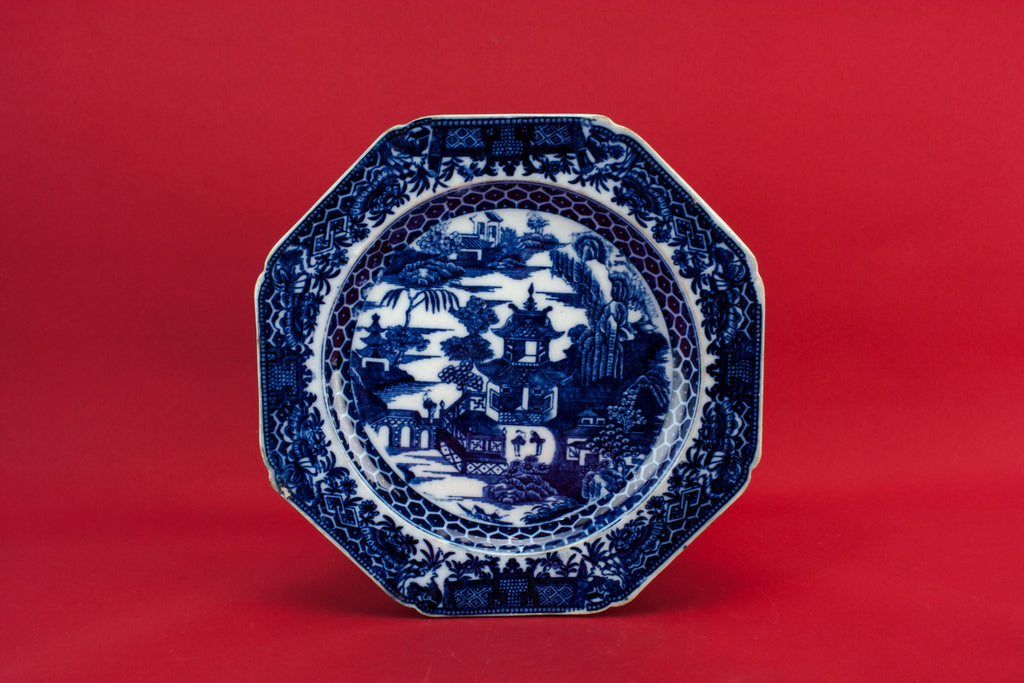 Blue and white serving dish