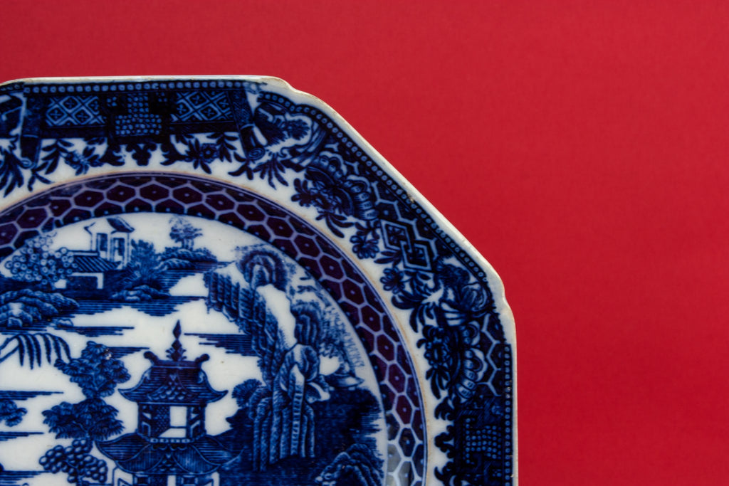 Blue and white serving dish