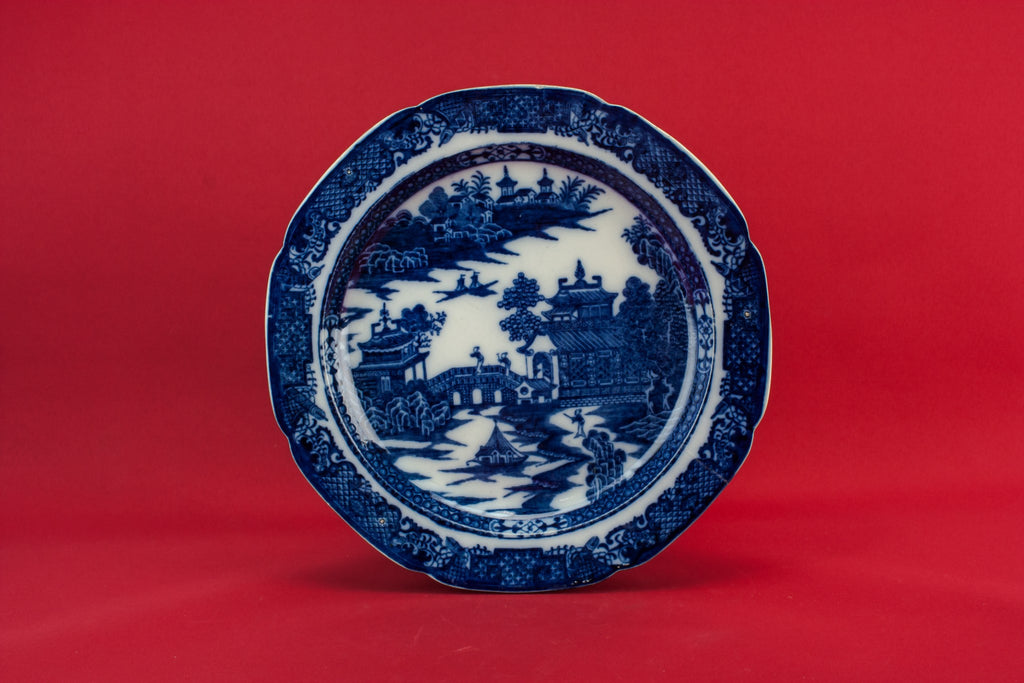 Blue and white serving dish