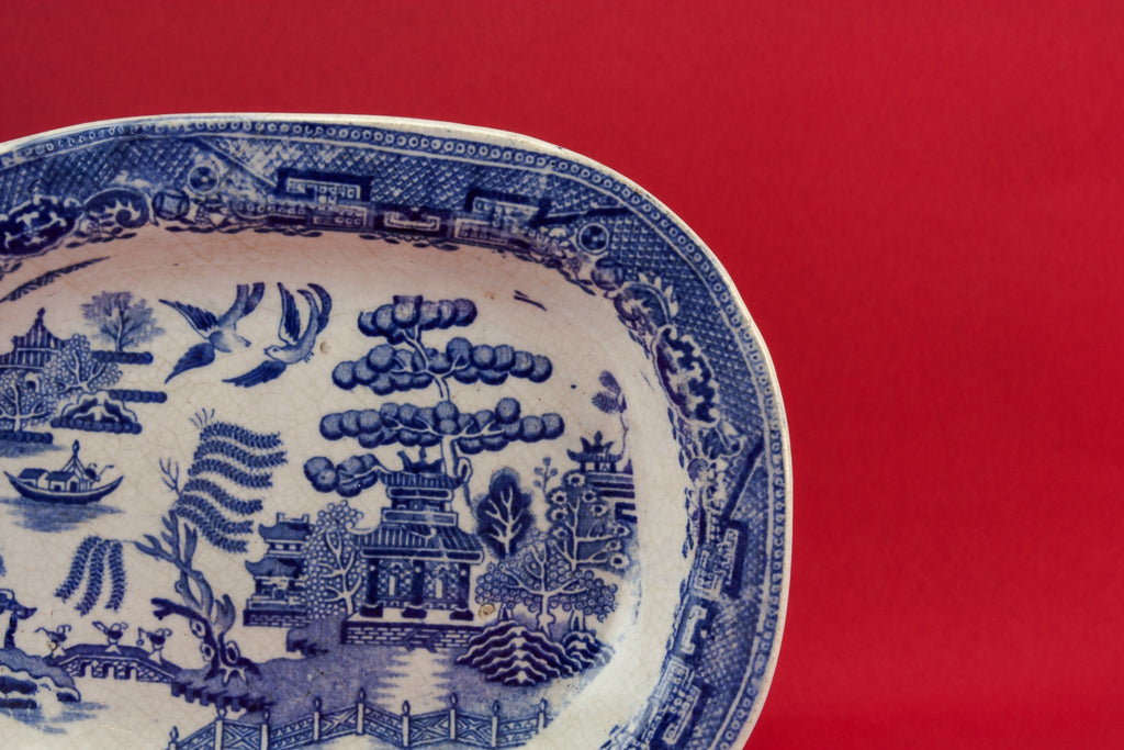 Blue and white platter