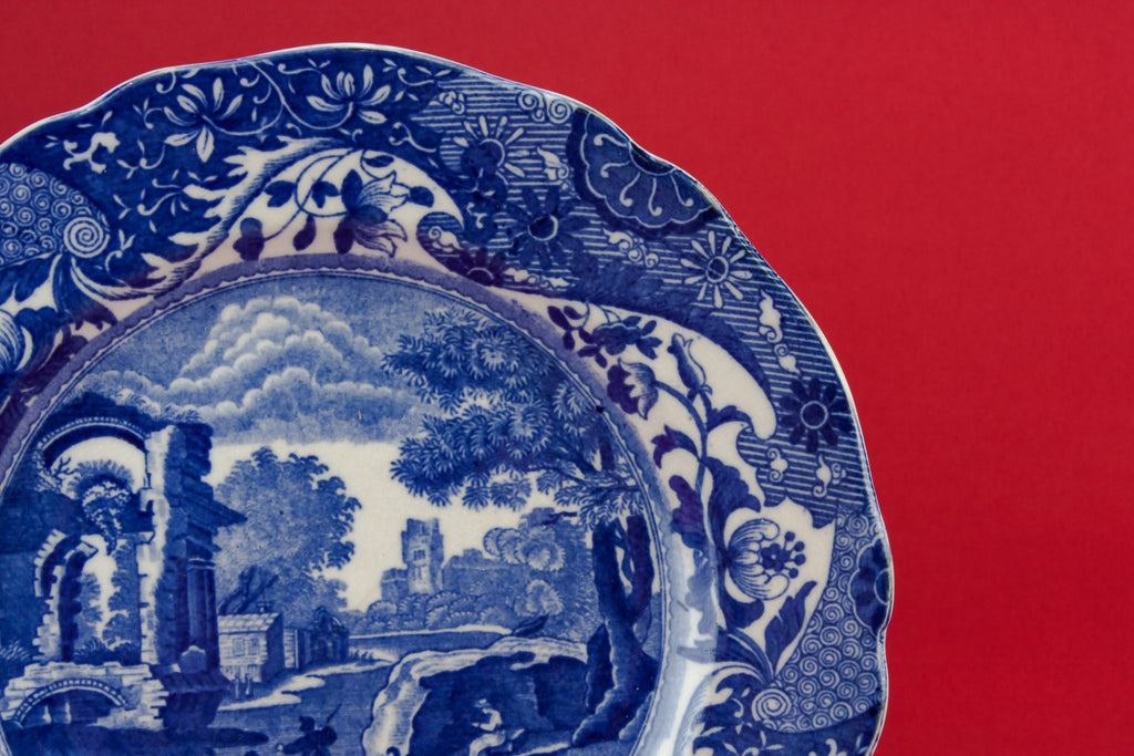 Blue and white plate