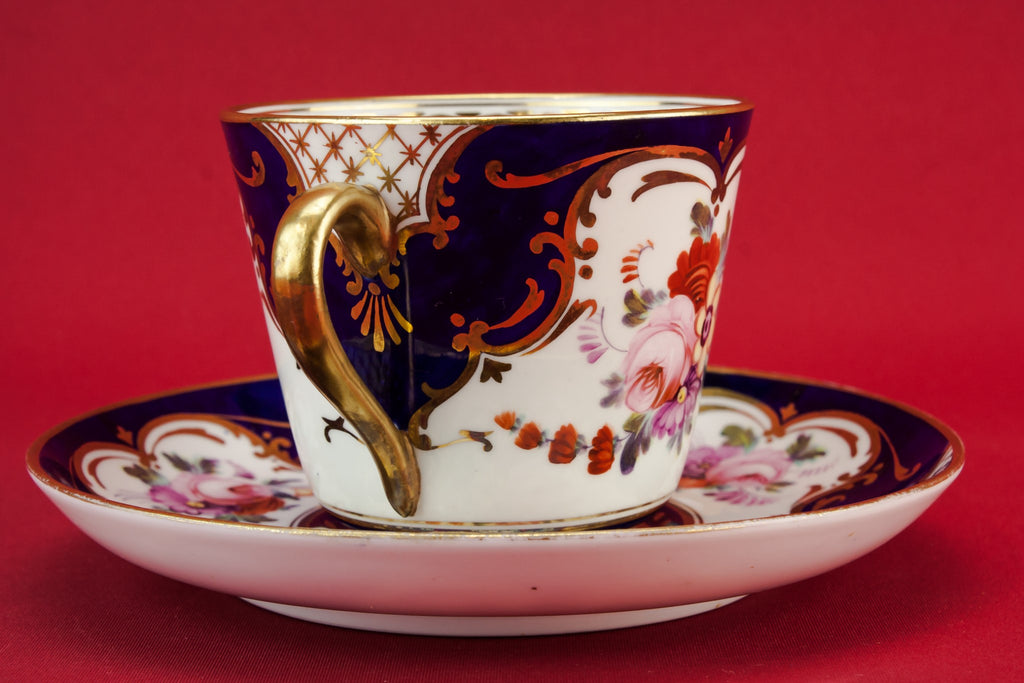 Blue bone china coffee set