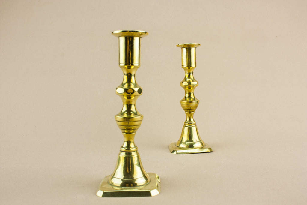 2 brass medium candlesticks