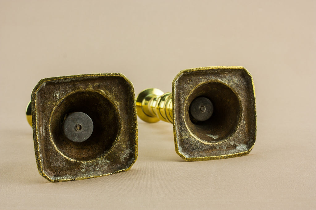 2 brass medium candlesticks
