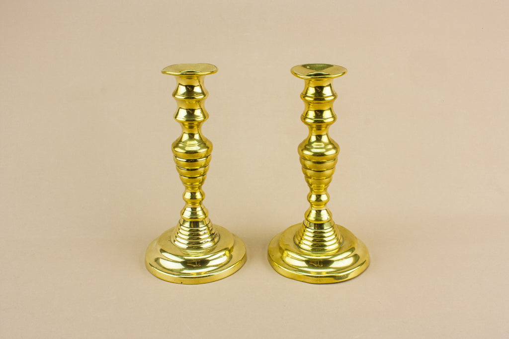 2 brass Victorian candlesticks