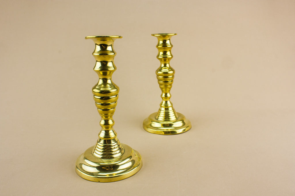 2 brass Victorian candlesticks