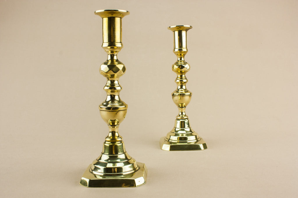 2 brass medium candlesticks