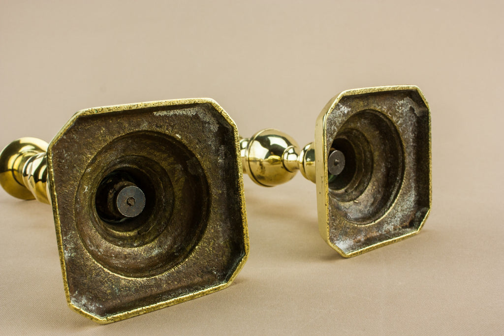 2 brass medium candlesticks