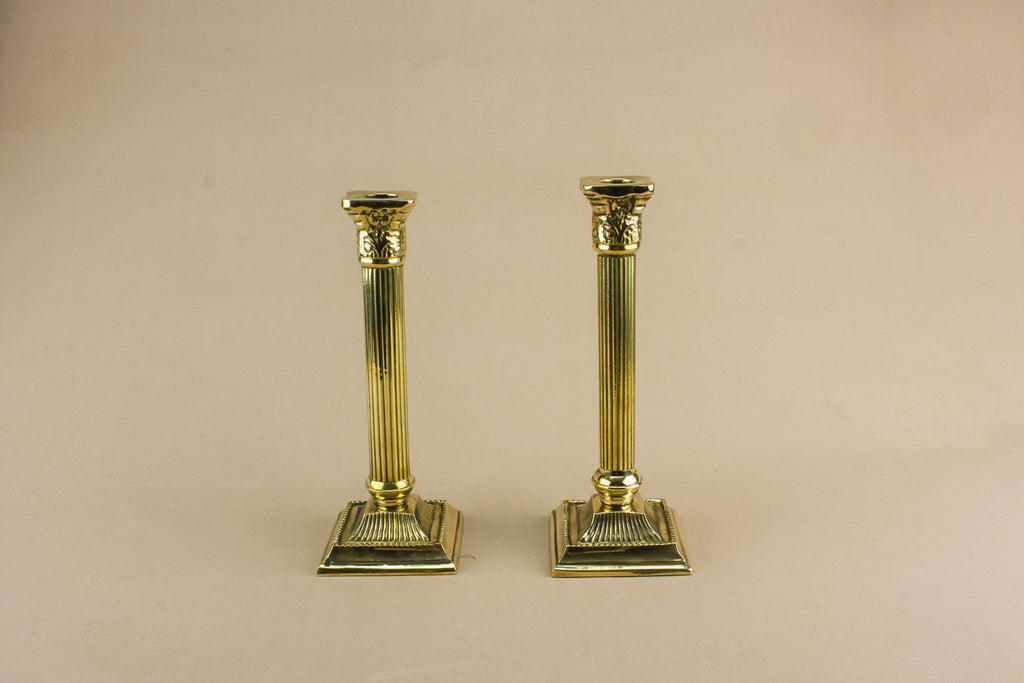 2 brass medium candlesticks