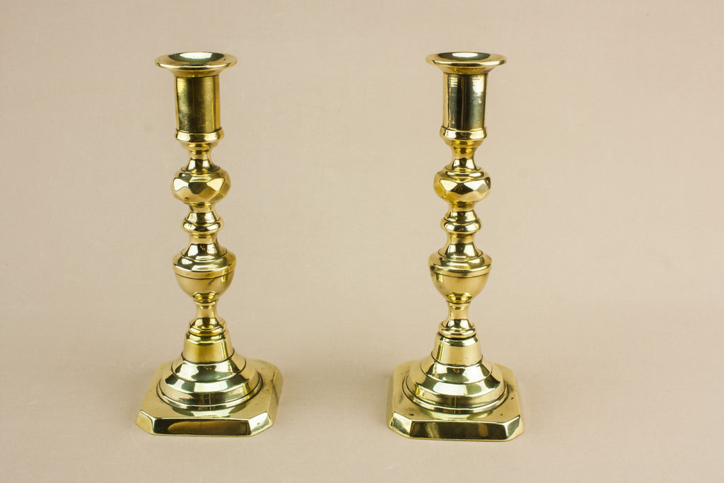 2 brass medium candlesticks