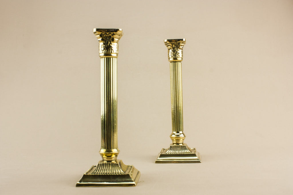 2 brass medium candlesticks