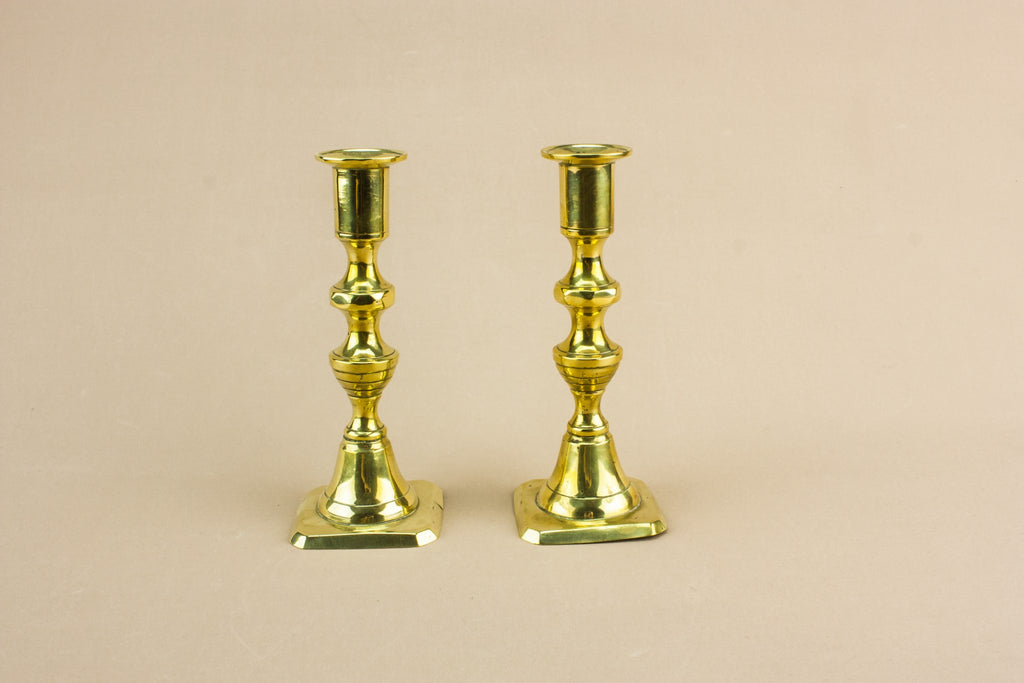 2 brass medium candlesticks