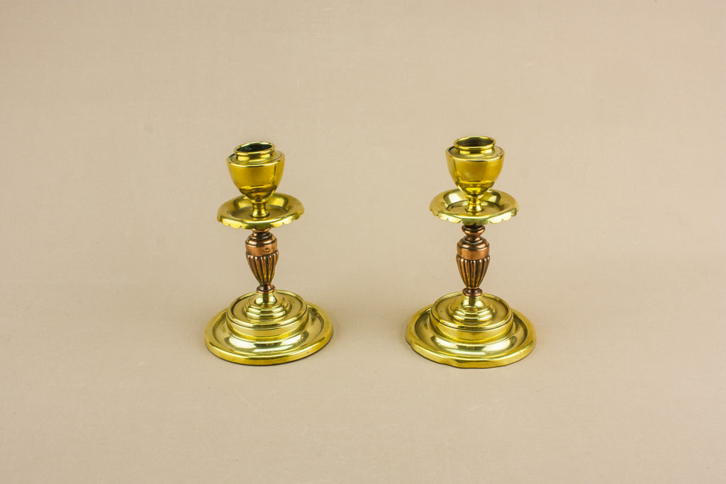 2 small brass candlesticks