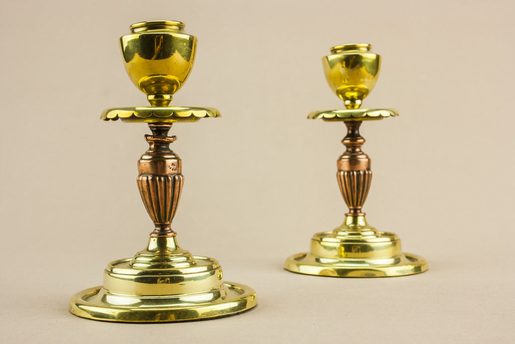 2 small brass candlesticks