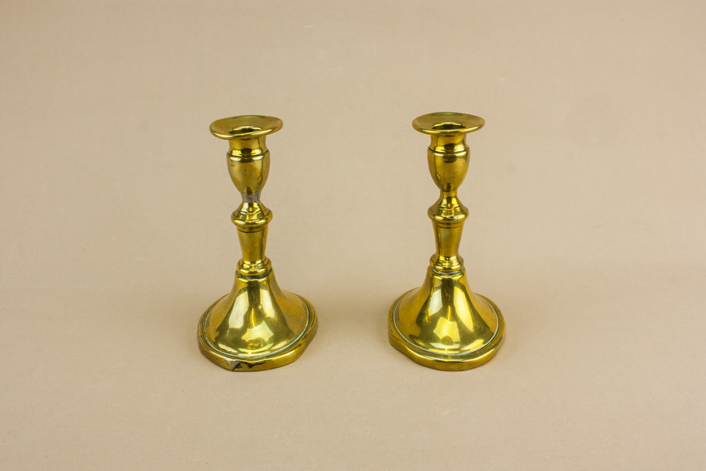 2 brass small candlesticks