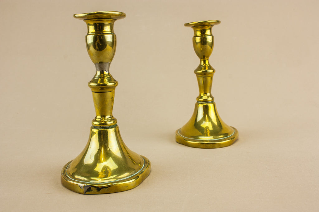 2 brass small candlesticks