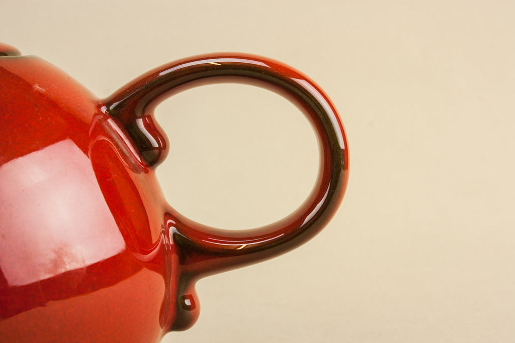 Red globular teapot
