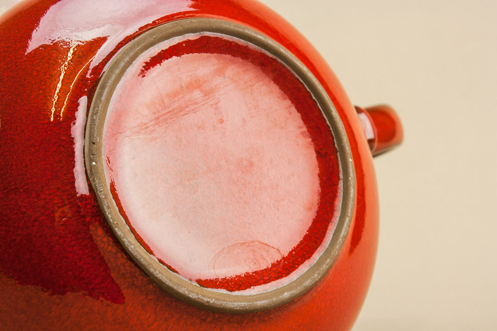 Red globular teapot