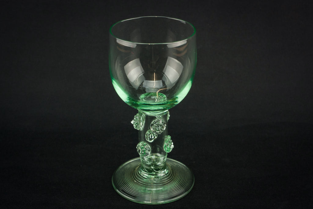 6 green wine glasses