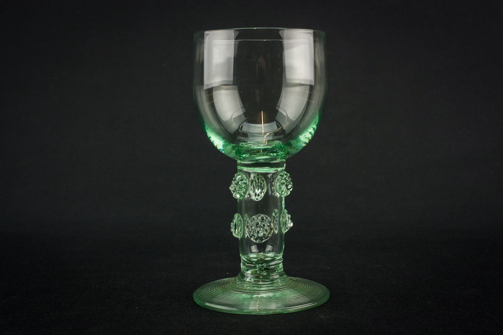 6 green wine glasses