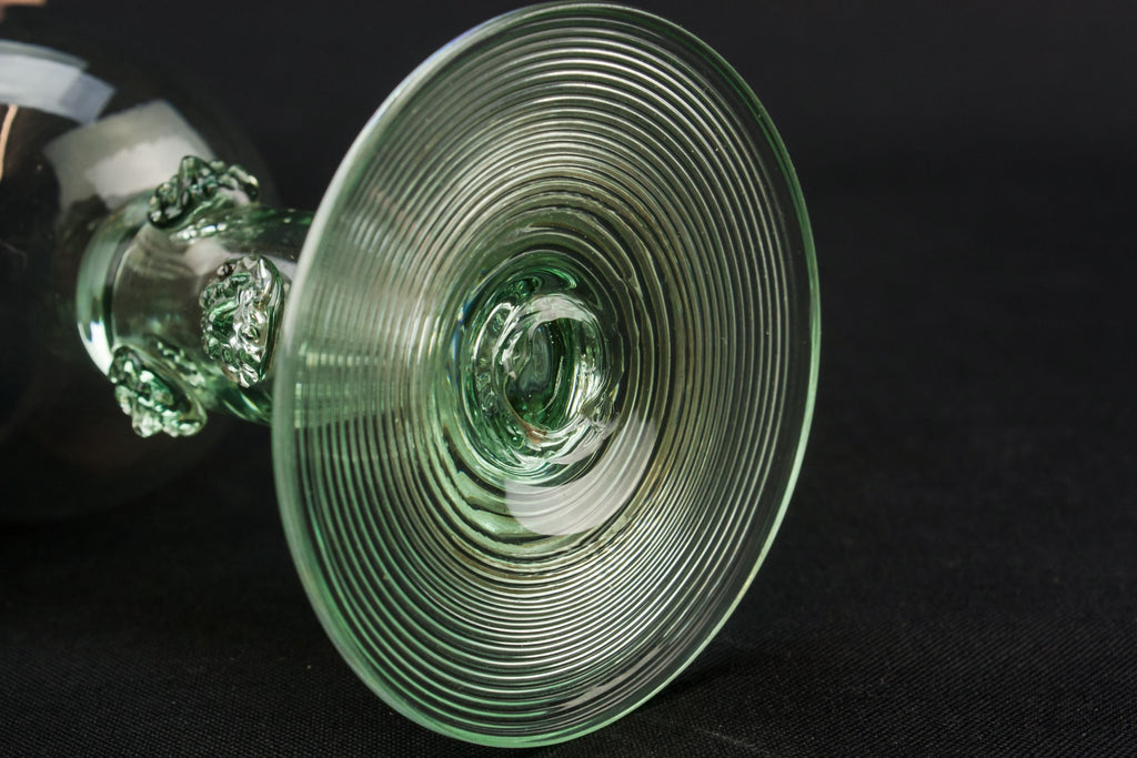 6 green wine glasses