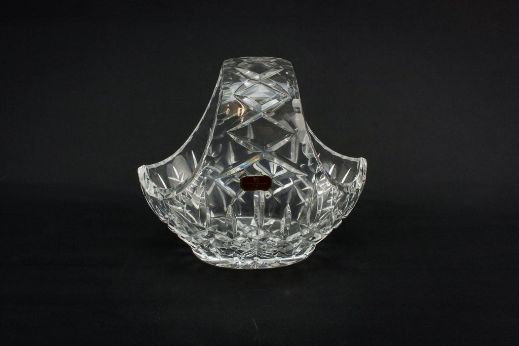 Cut glass basket bowl