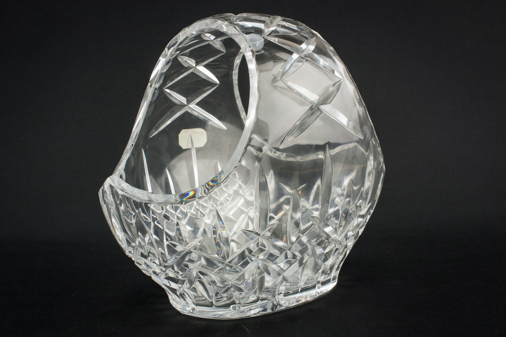 Cut glass basket bowl