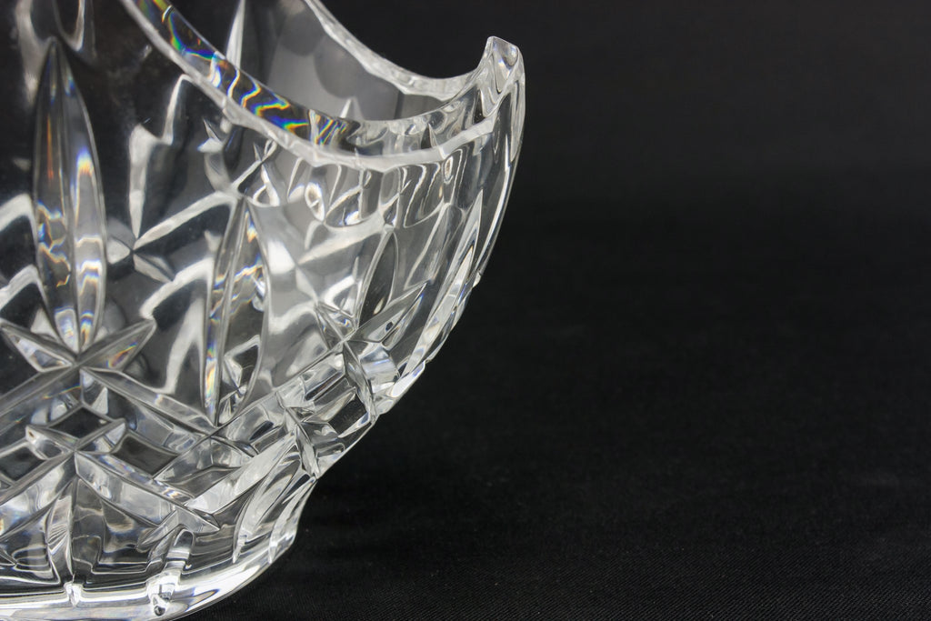 Cut glass basket bowl