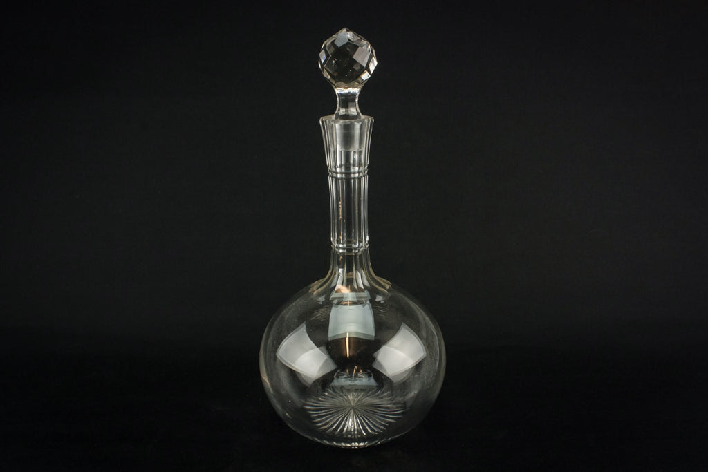 Cut glass globular decanter