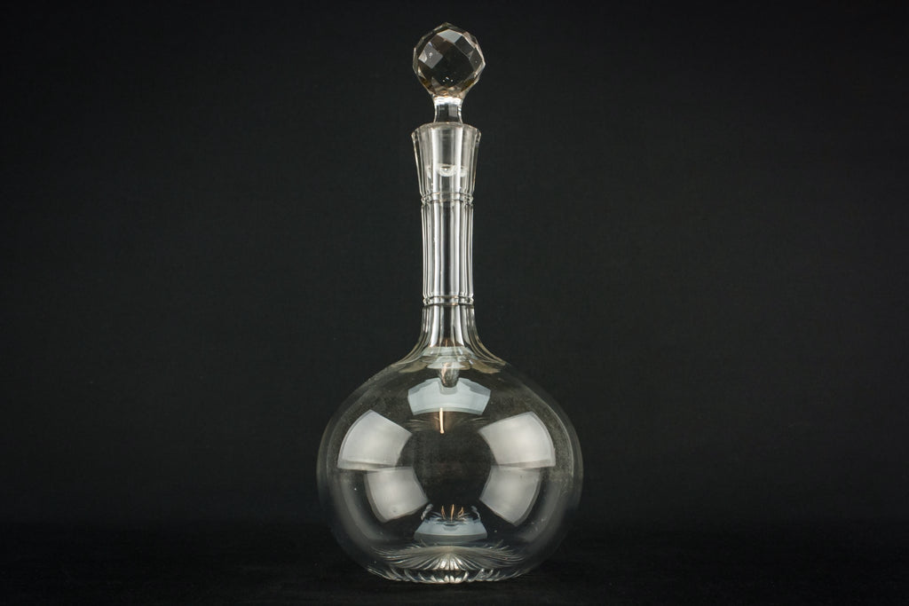 Cut glass globular decanter