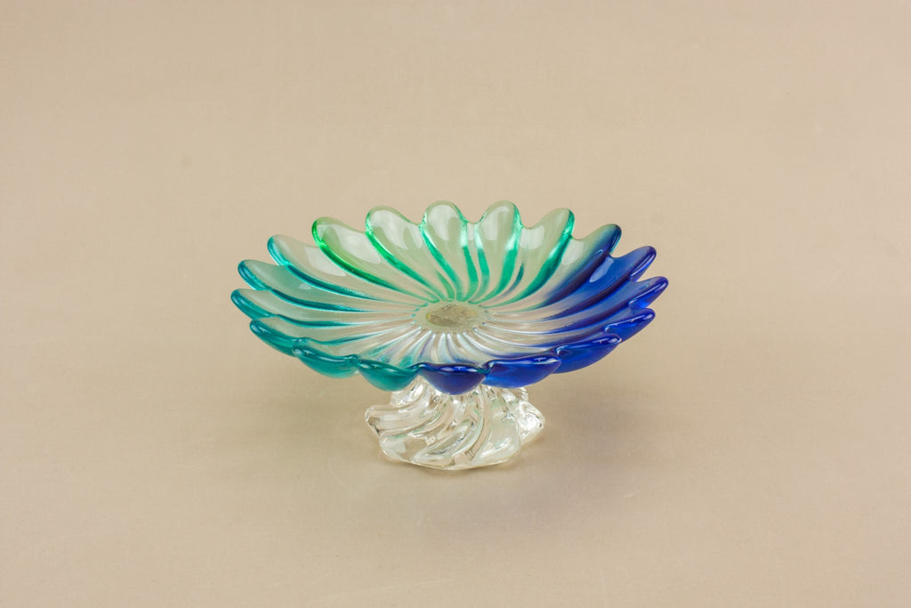 Retro blown glass cake stand