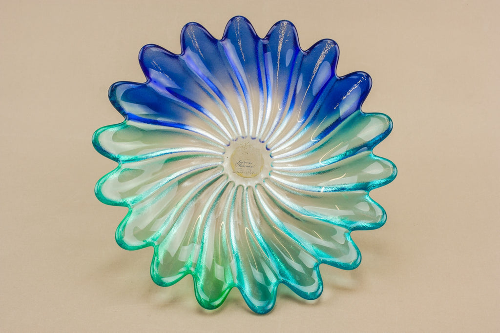 Retro blown glass cake stand