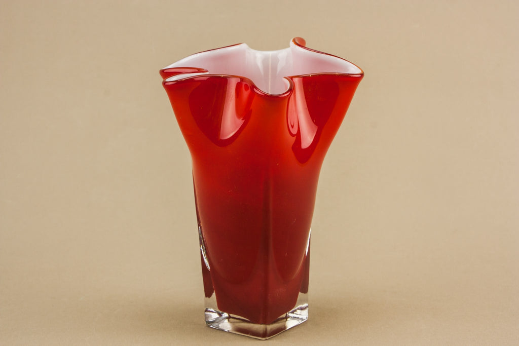 Red glass vase