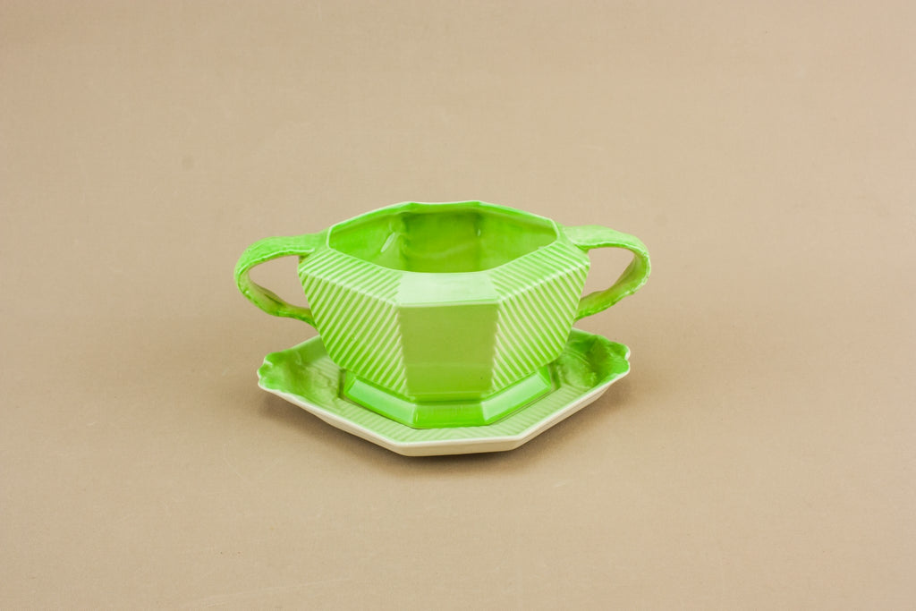 Art Deco pottery gravy boat