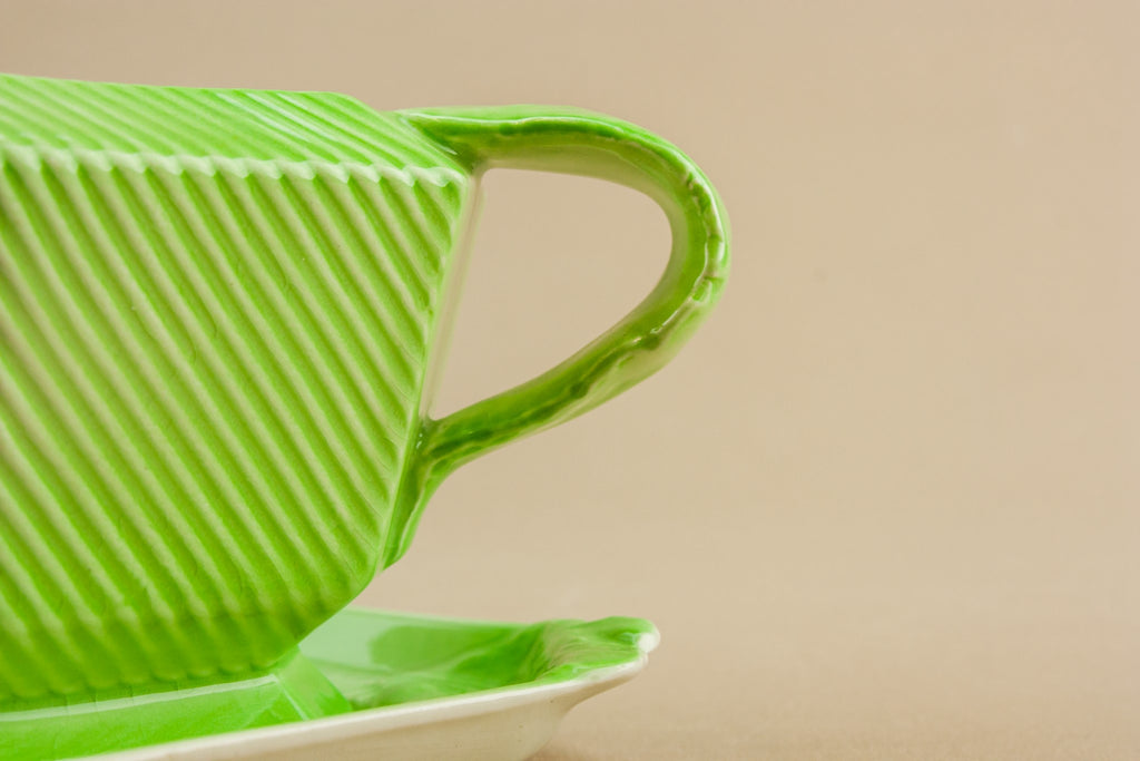 Art Deco pottery gravy boat