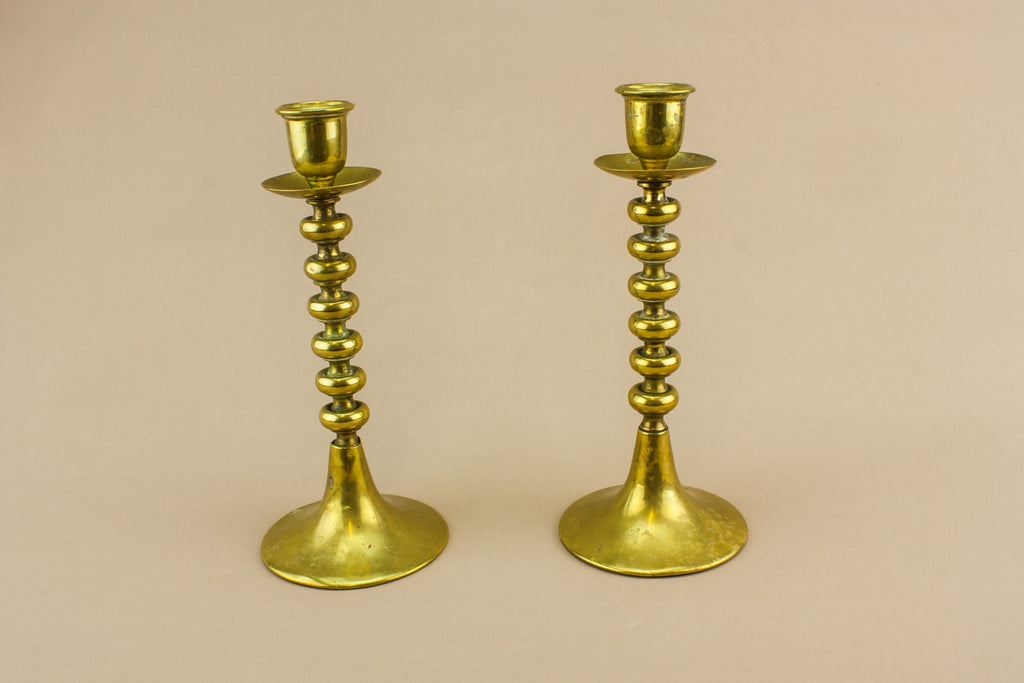 Pair of bobbin candlesticks