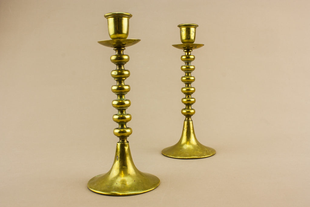 Pair of bobbin candlesticks
