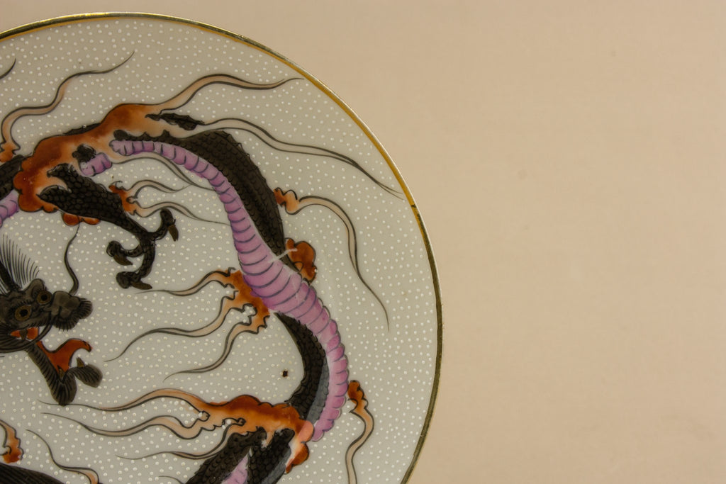 3 dragon porcelain plates