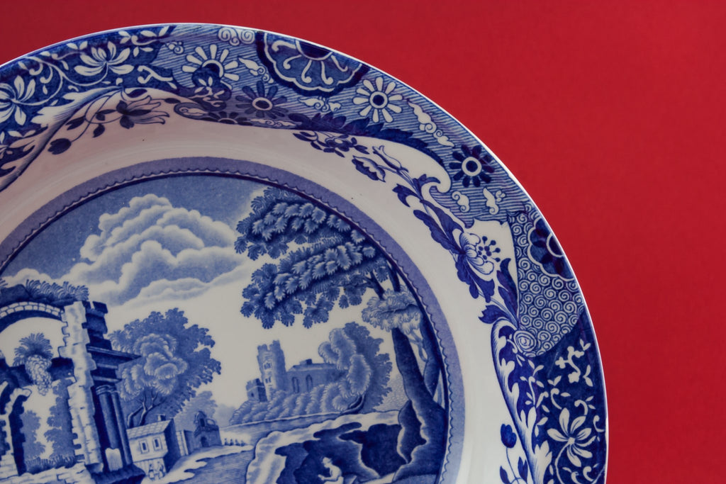 Blue and white serving bowl
