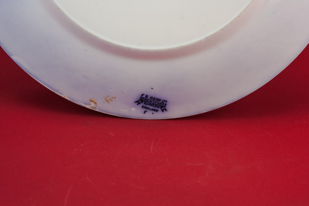 Flow blue serving dish
