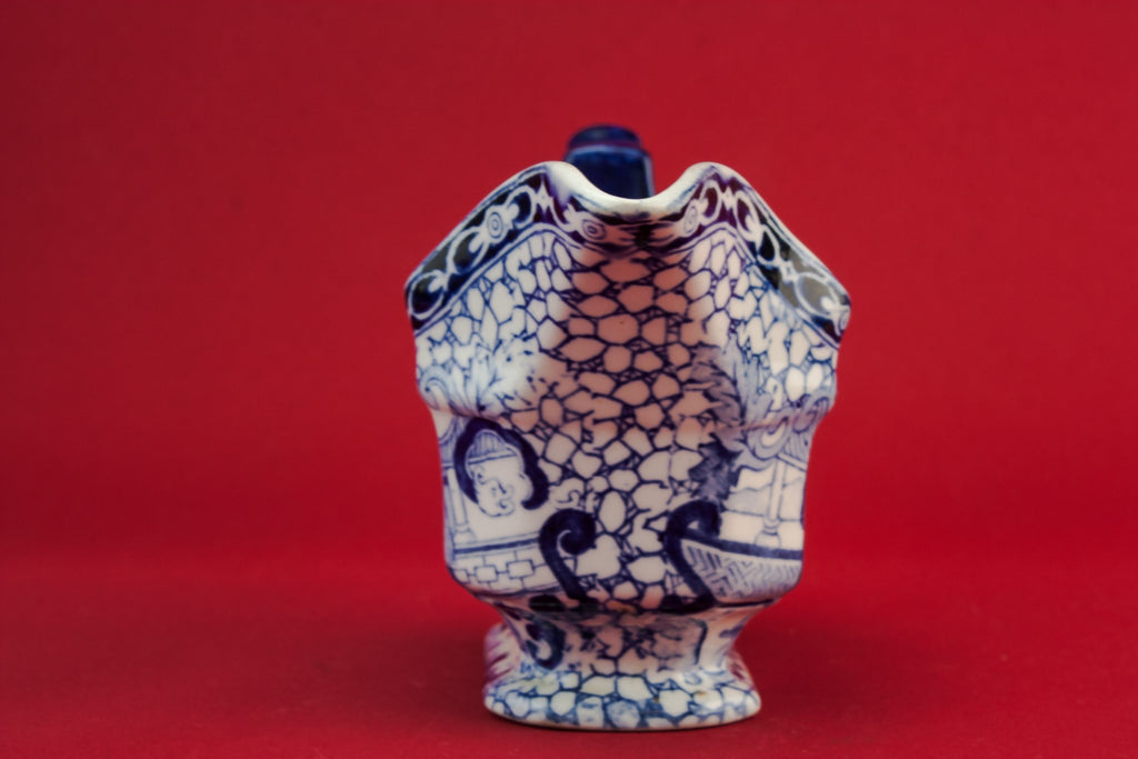 Blue and white gravy boat