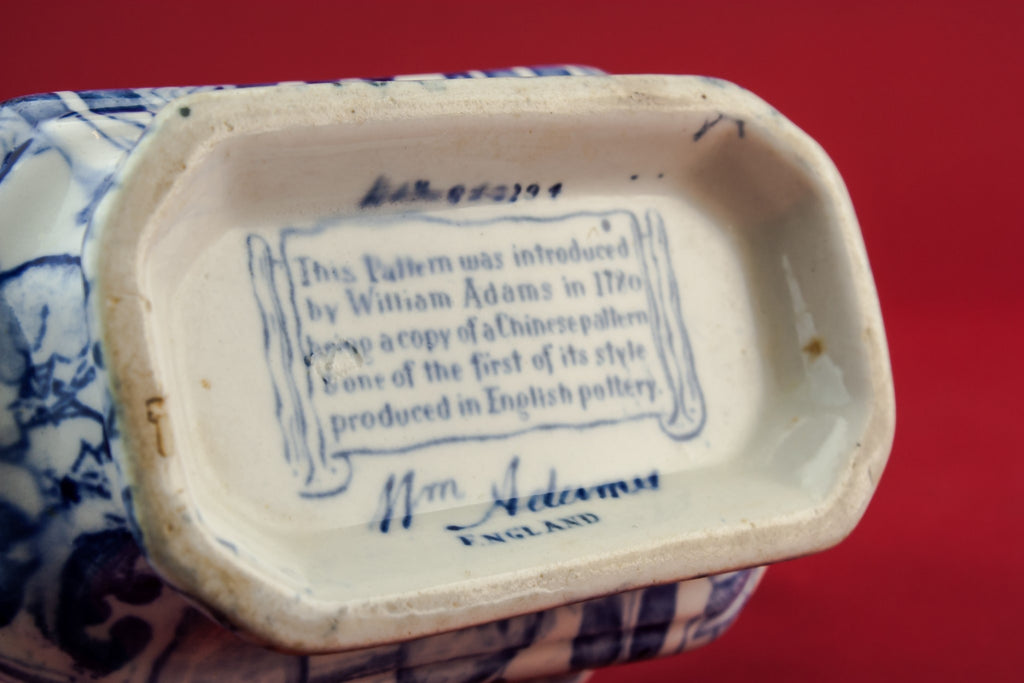 Blue and white gravy boat