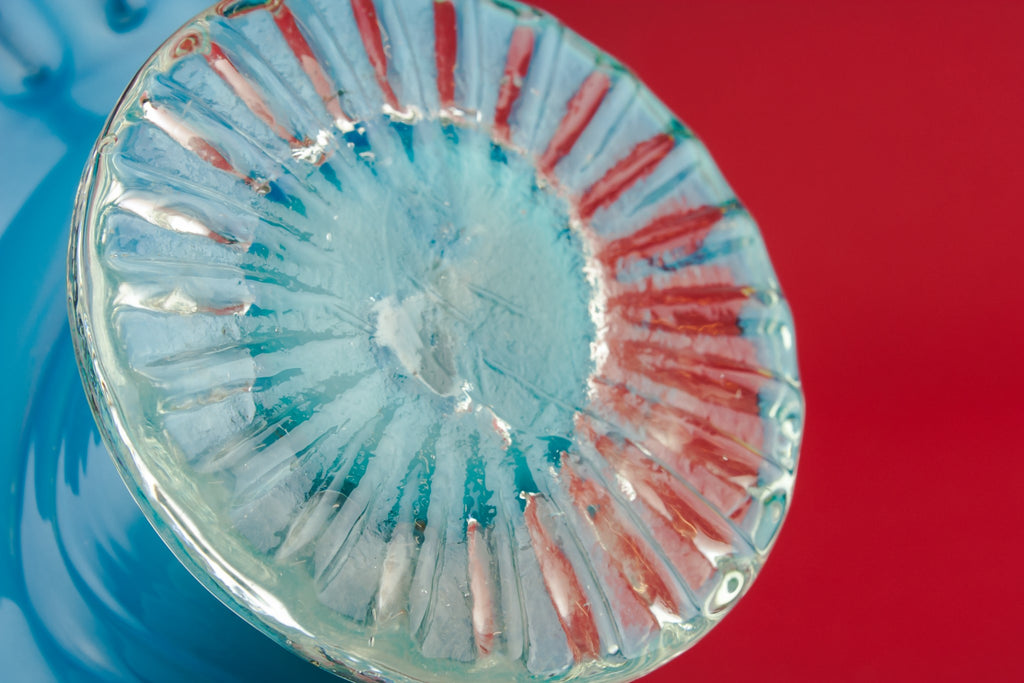 Blue glass basket