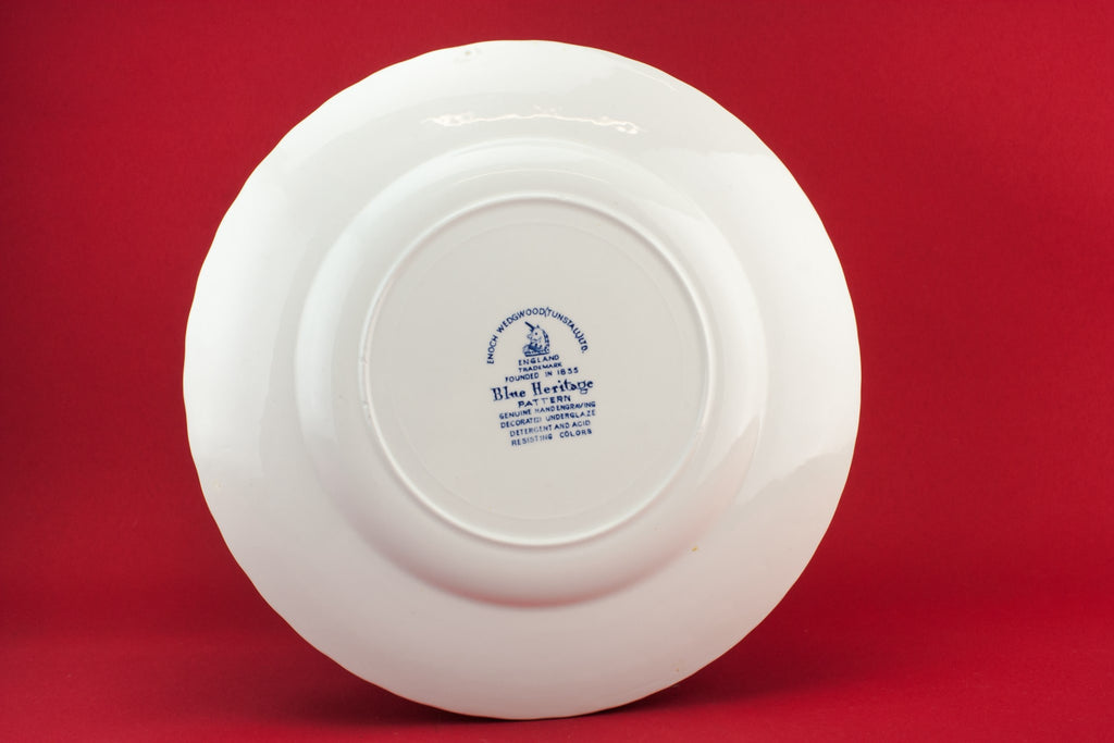 5 blue and white dinner plates