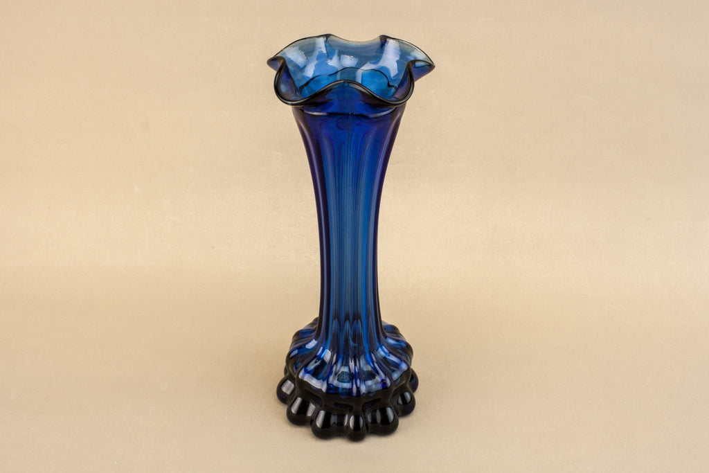 Blue glass vase